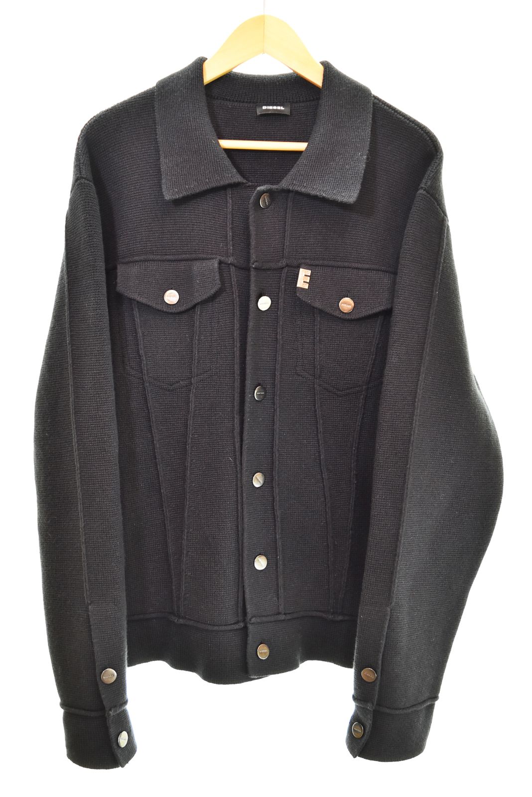 ディーゼル DIESEL Cotton Wool Knit Tracker Jacket コットン ウール ニット トラッカー アウター 肉厚 L ジャケット ブラック Lサイズ 103MT-5085 11,858円