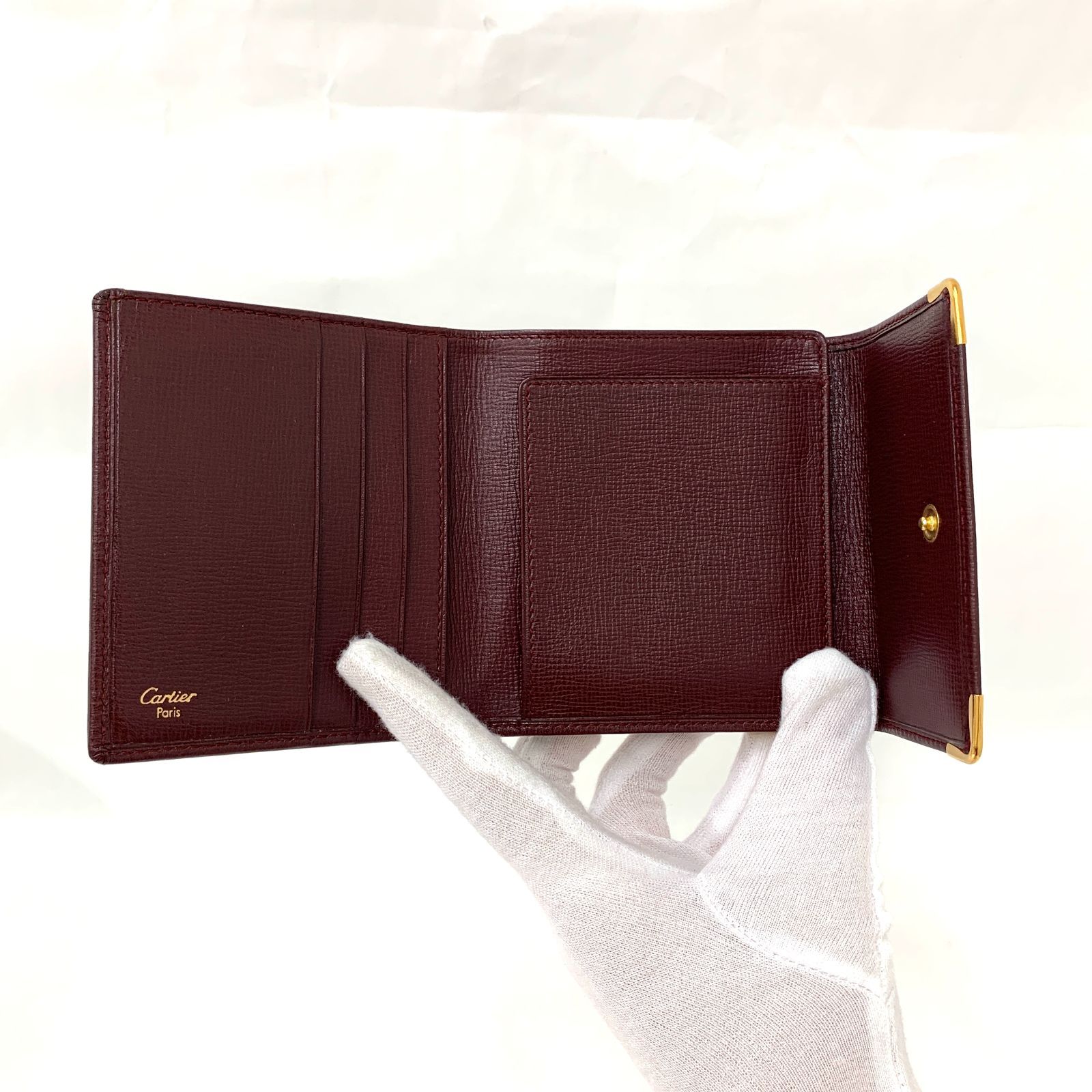 D8990 新品未使用！ Cartier カルティエ マストライン 三つ折り がま口