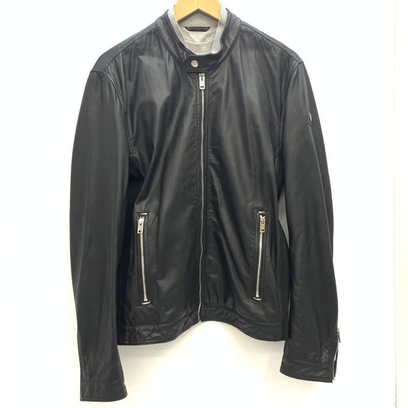 中古】DIESEL パンチングレザージャケット 虎プリント サイズXL