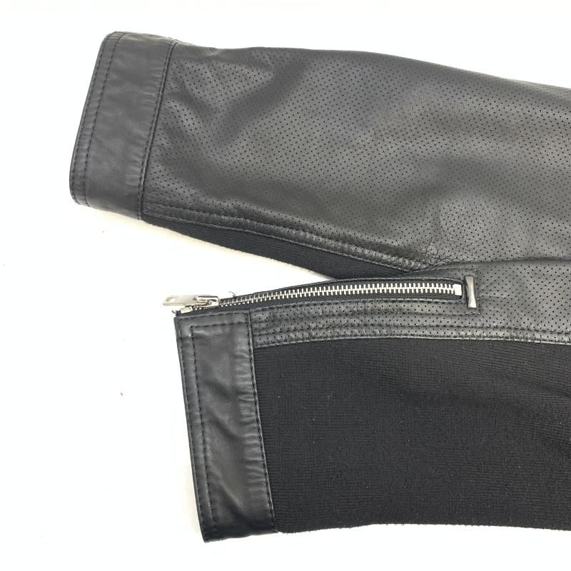 中古】DIESEL パンチングレザージャケット 虎プリント サイズXL