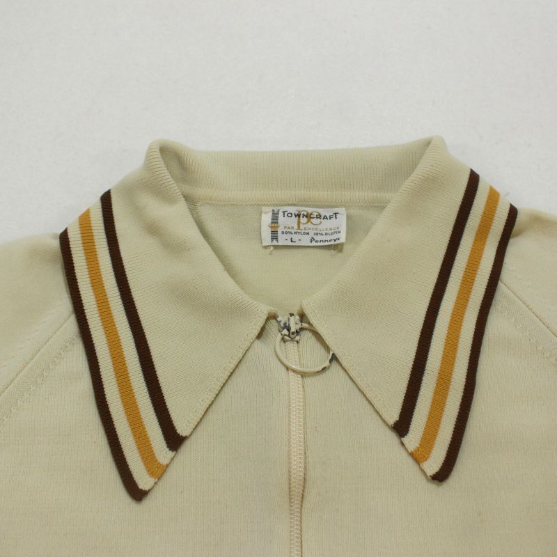 70s vintage TOWNCRAFT ハーフジップ 半袖ニットポロシャツ メンズ
