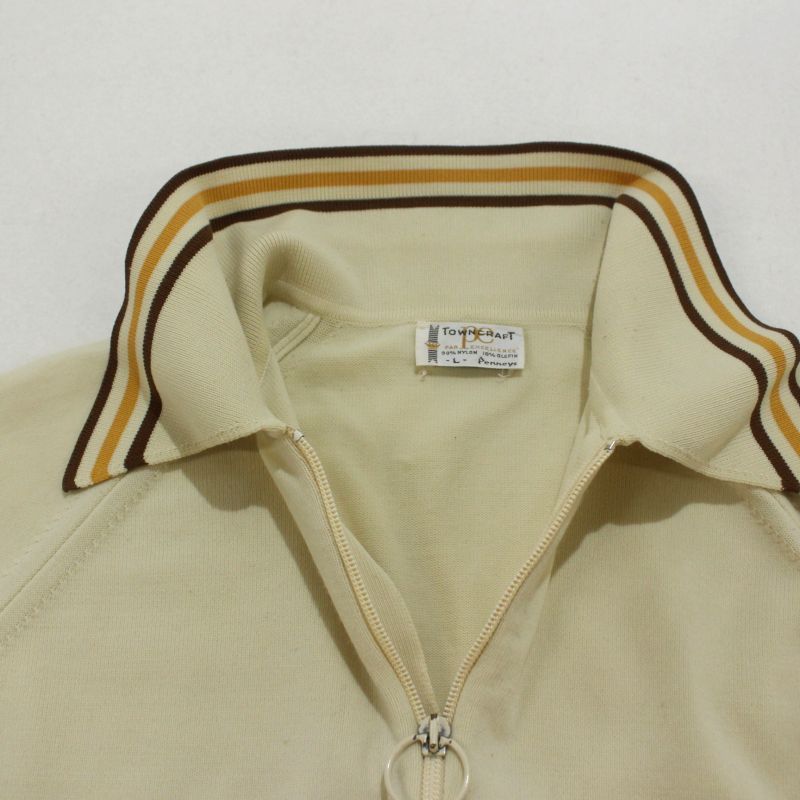 70s vintage TOWNCRAFT ハーフジップ 半袖ニットポロシャツ メンズ
