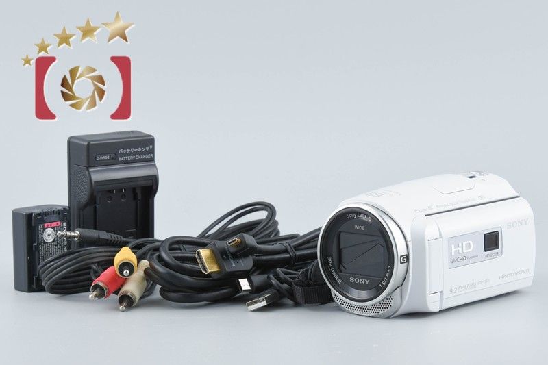 【中古】SONY ソニー HDR-PJ670 ホワイト デジタルビデオカメラ 多言語対応