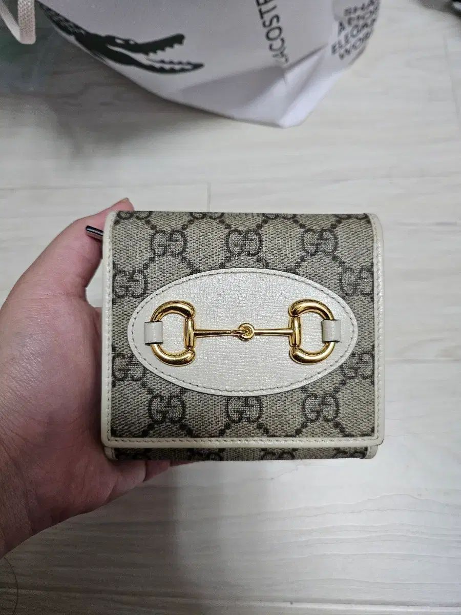 (正規品) グッチ ホースビット 1955 二つ折り財布 ベージュ (限定モデル)