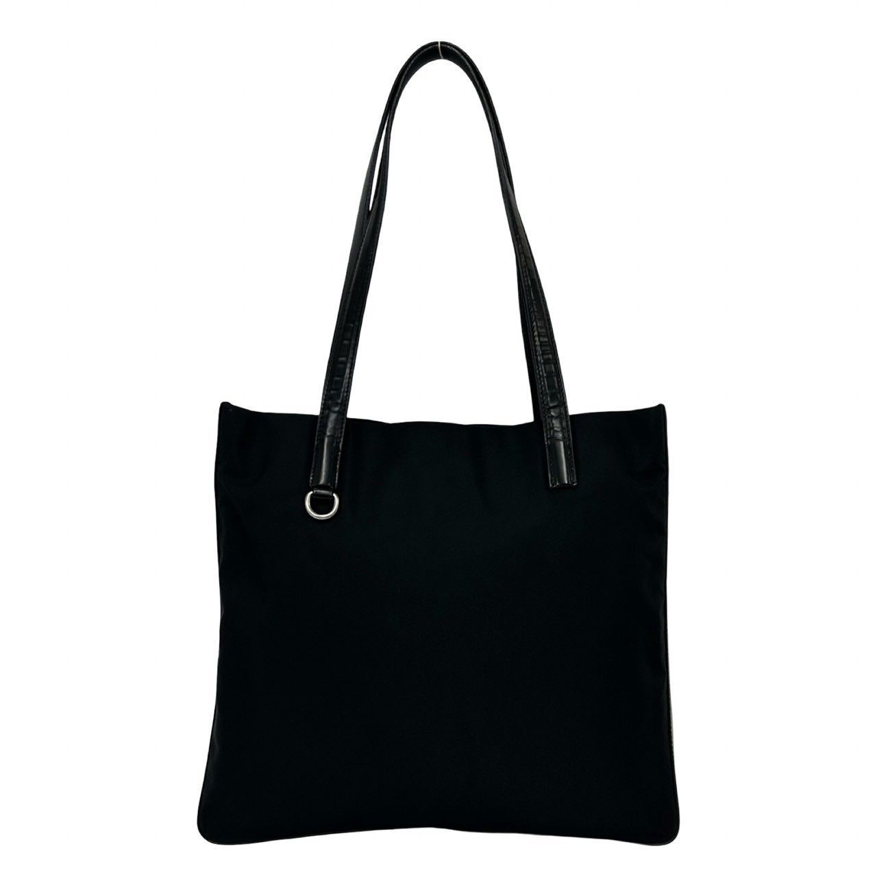 極 美品 希少品 PRADA プラダ 三角ロゴ プレート 金具 ナイロン レザー