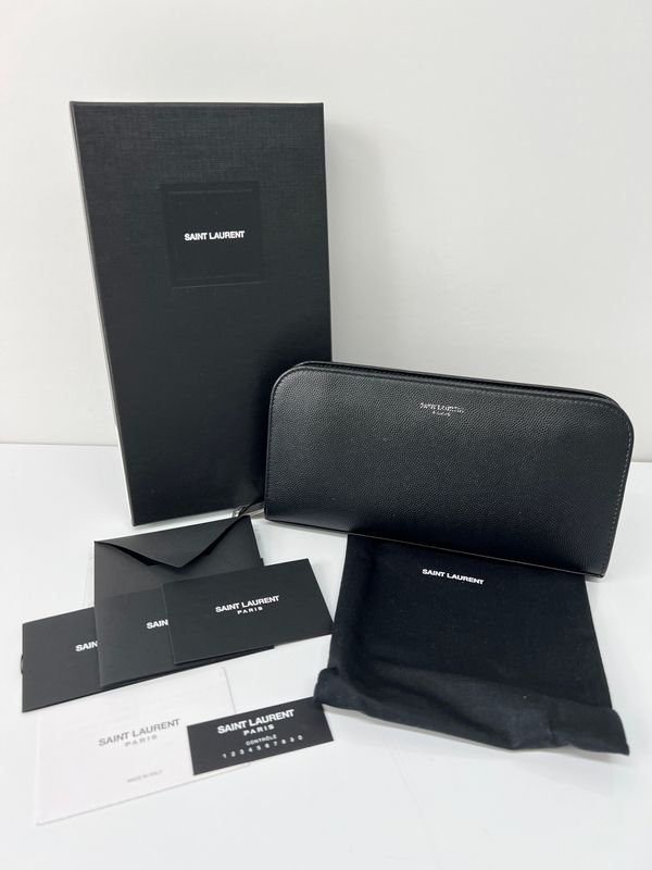 中古品】 SAINT LAURENT PARIS サンローランパリ ROUND FASTENER LONG