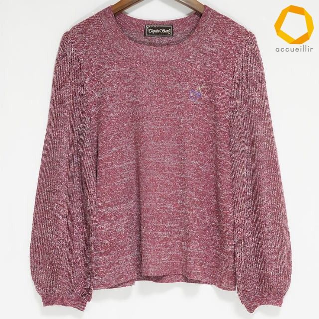 #anc サイトウトヨコ 斉藤都世子 ニット・セーター 赤系 シルバー ロゴ ラメ レディース [1022371] 5,920円