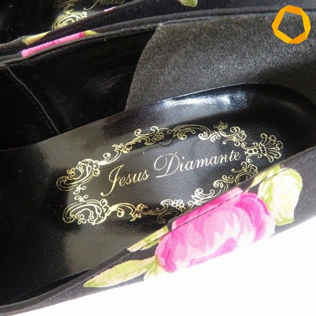 as ジーザスディアマンテ JESUS DIAMANTE パンプス SS 黒 ピンク