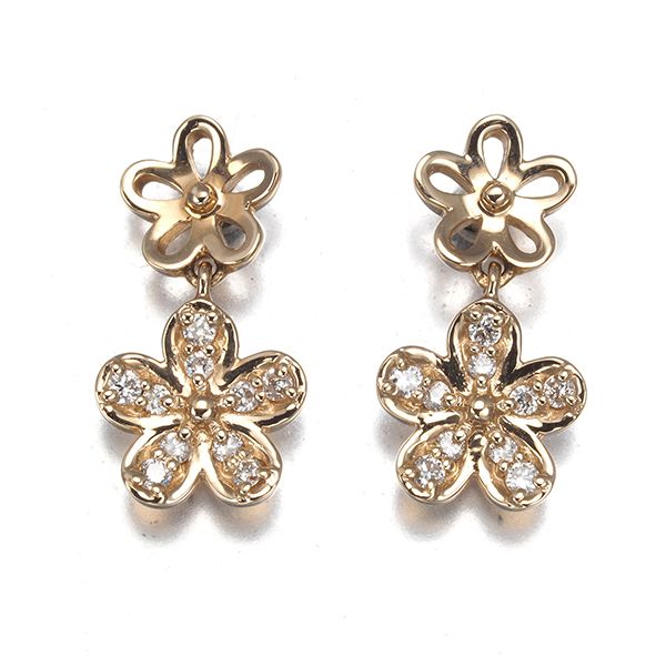 ポンテヴェキオ ピアス ダイヤ ダイヤモンド 0.04ct/0.04ct フラワー