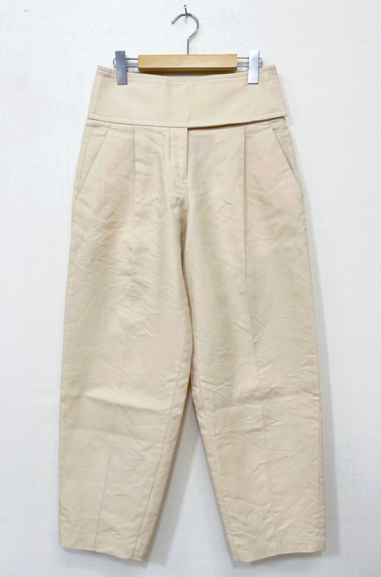 JIL SANDER ジルサンダー タック テーパード パンツ size34(S)/クリーム ■■◎レディース