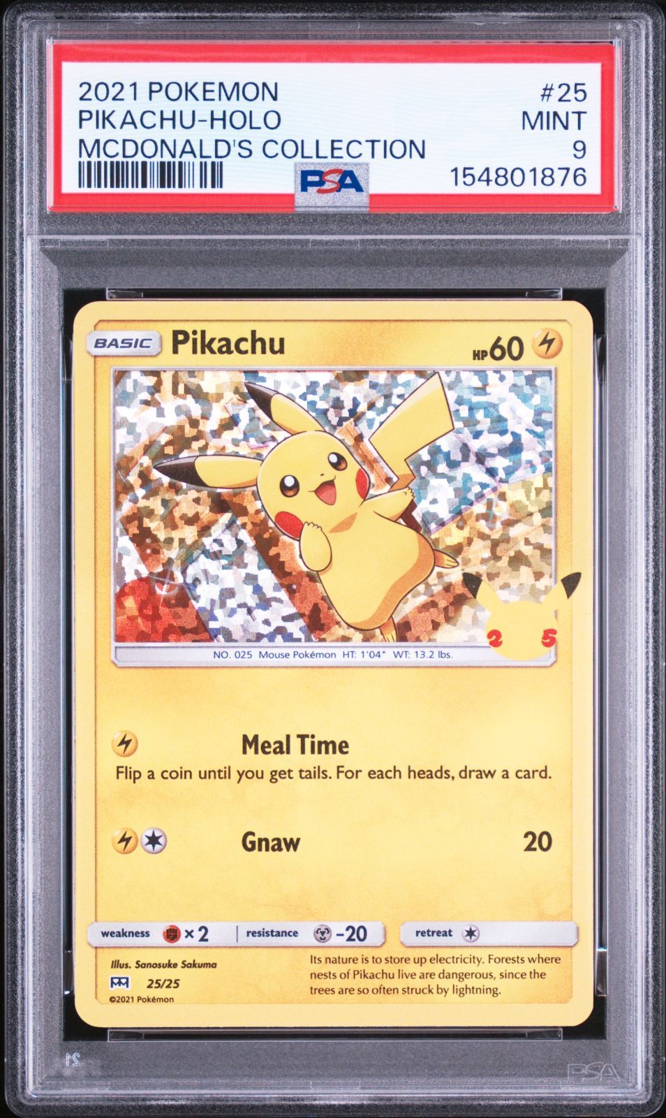 ピカチュウ ホロ】PSA9 25/25 【英語版】 ソード&シールド