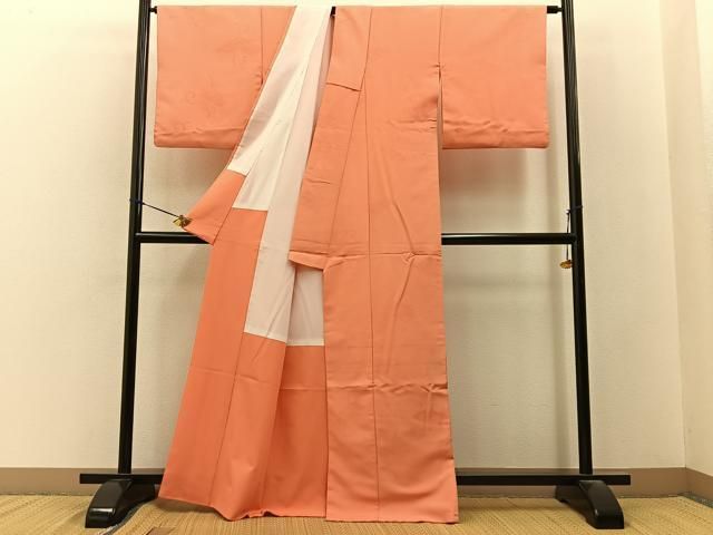 平和屋着物□色無地 菱吉祥地紋 黄丹色 洗える着物 BAAY3417hj - メルカリ