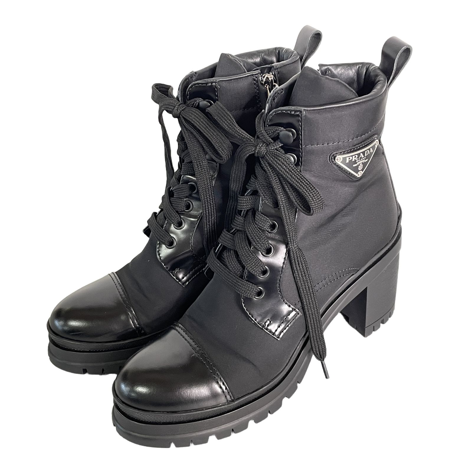 PRADA プラダ Re-Nylon ナイロン ブーツ ブラック サイズ38 レディース 中古 T11425749