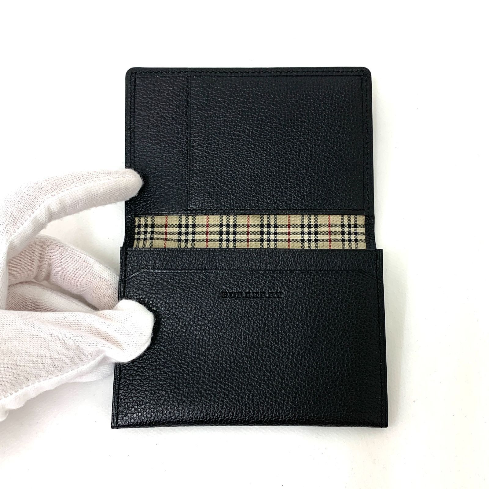 D8989 新品未使用！ BURBERRY バーバリー ノバチェック レザー 二