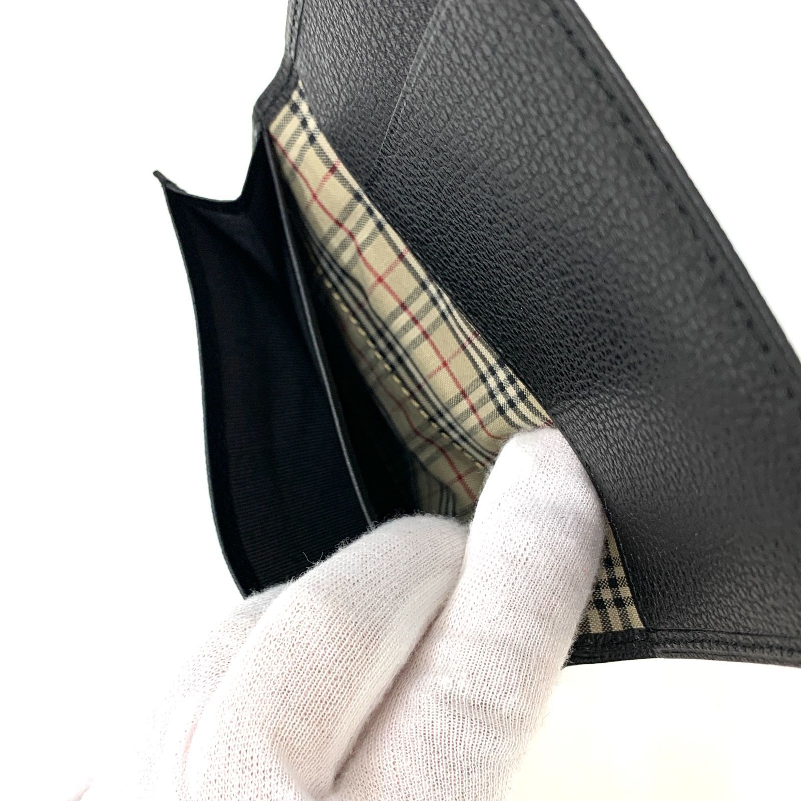 D8989 新品未使用！ BURBERRY バーバリー ノバチェック レザー 二