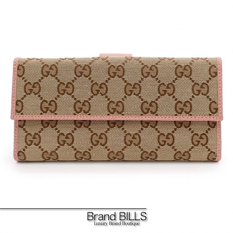 未使用品 GUCCI グッチ Wホック 二つ折り 長財布 231841 GGキャンバス ベージュ レディース