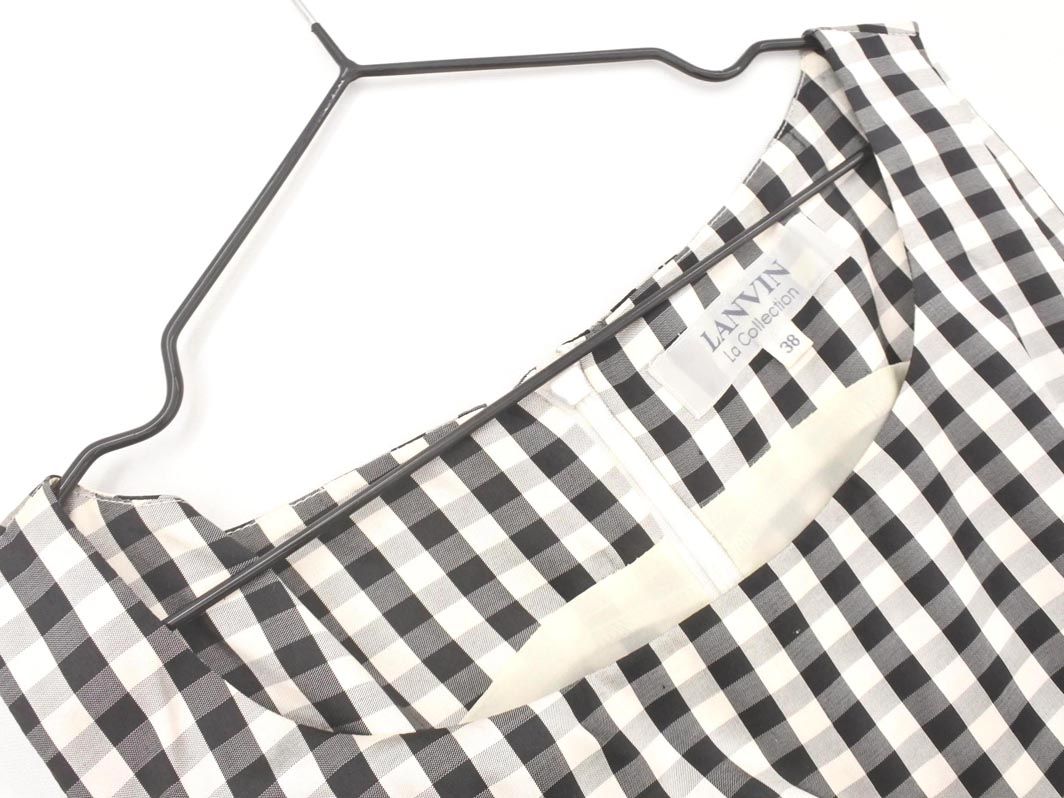 LANVIN ランバン シルク100% ギンガムチェック ノースリーブ