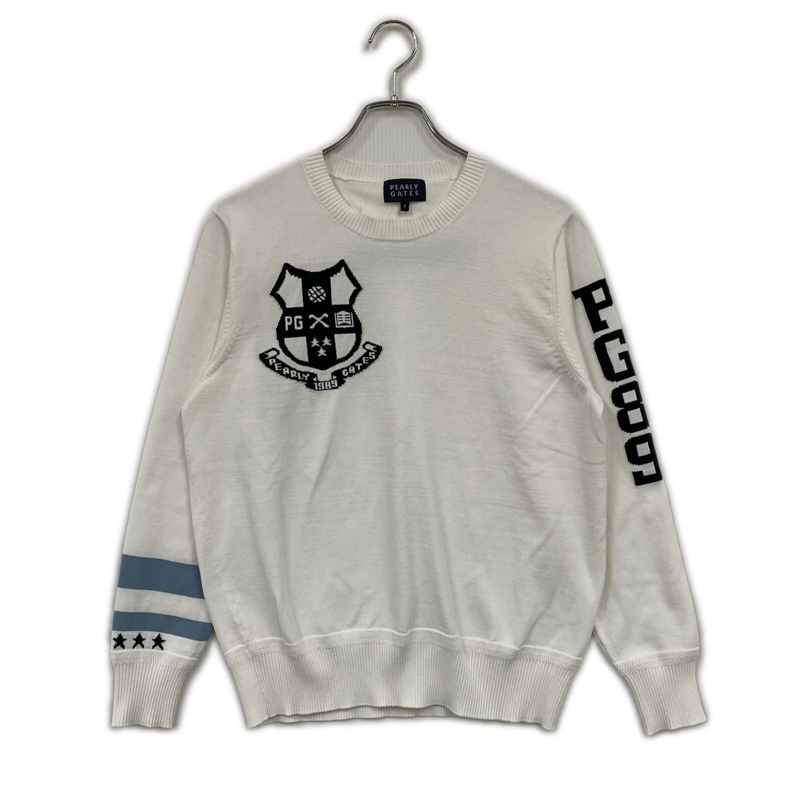 中古 メンズ パーリーゲイツ PEARLY GATES ニット 4(M) ホワイト 白 長袖 薄手 6,636円