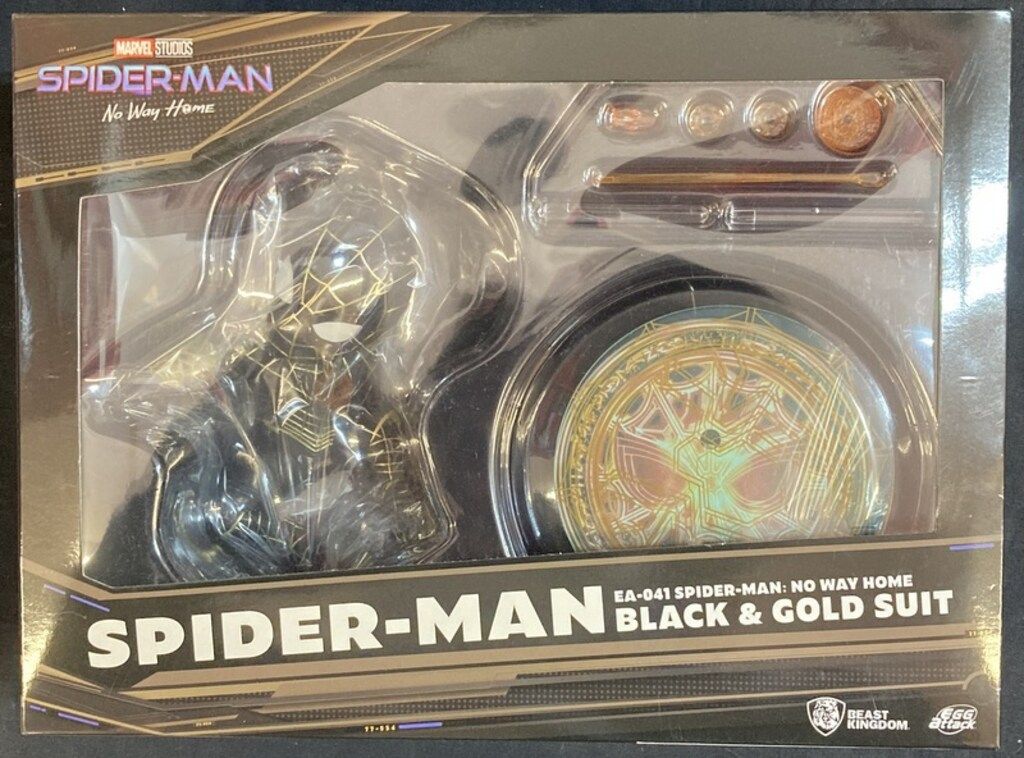BEAST KINGDOM EGG ATTACK ACTION SPIDER MAN/BALCK&GOLD SUIT EAA074