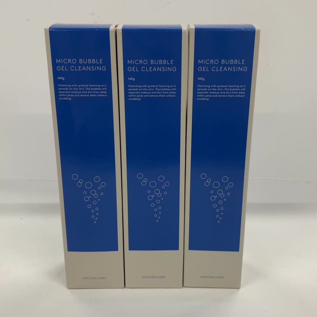 Z2119 MACCHIA LABEL マキアレイベル マイクロバブル ジェルクレンジング 140g 計3点セット【夏のスキンケアキャンペーン フェイスパックプレゼント】