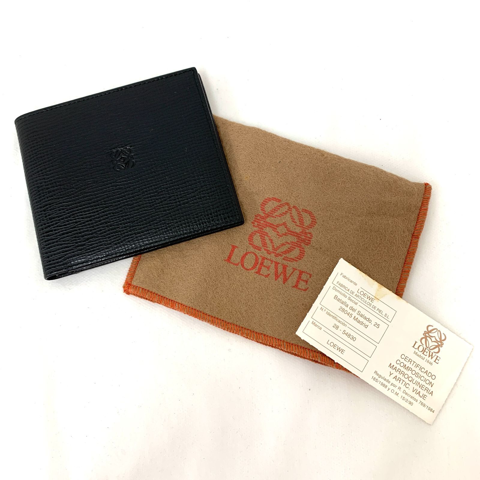 D8945 新品未使用！ LOEWE ロエベ アナグラム レザー 二つ折り財布