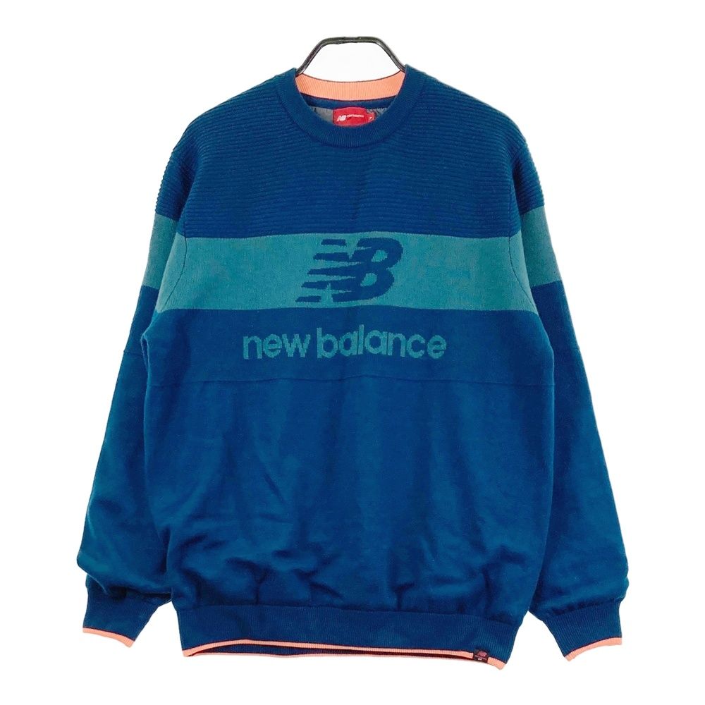 サイズ：7 NEW BALANCE GOLF ニューバランス 裏地付 ニットセーター ウール混 ネイビー系 [240101722162] ゴルフウェア メンズ ストスト