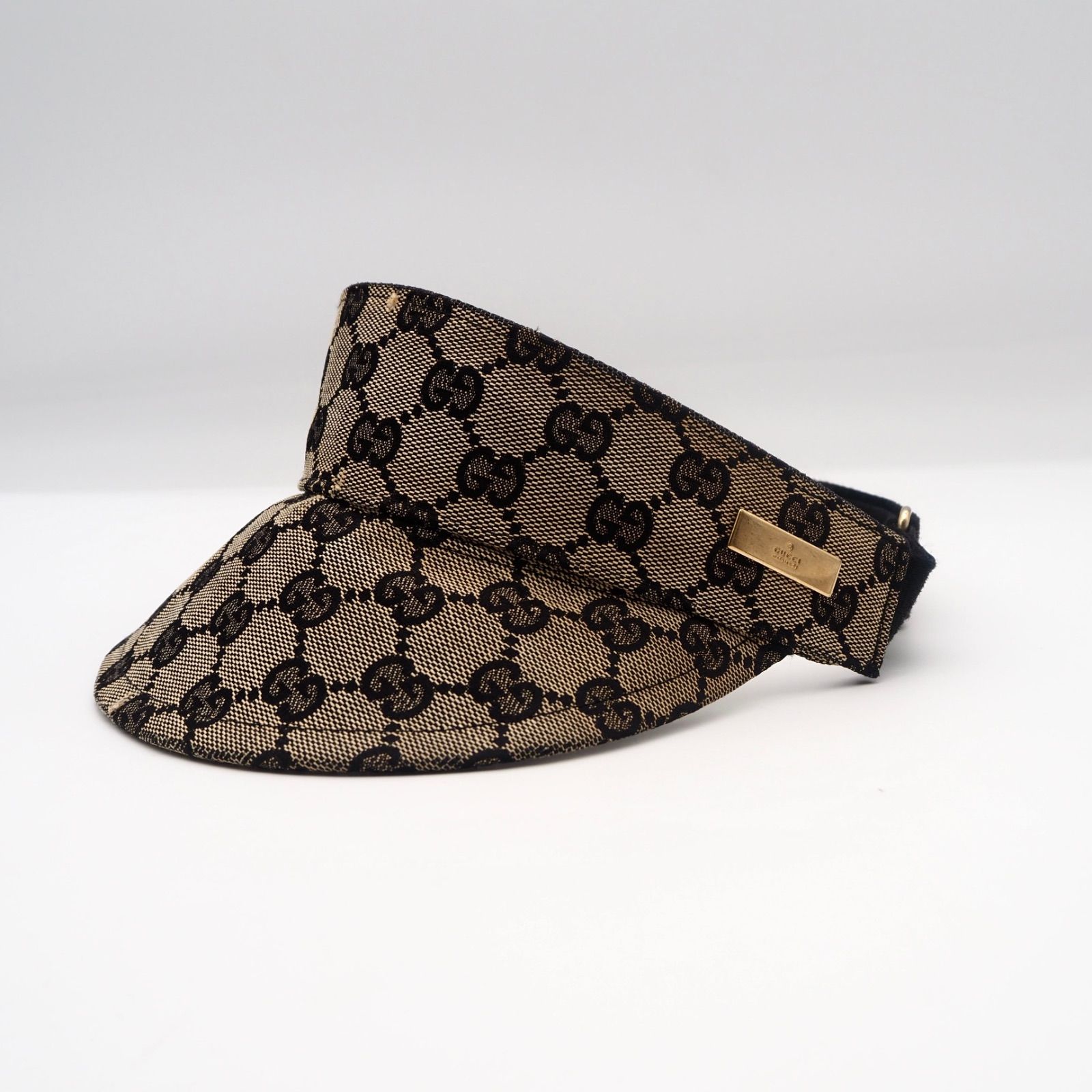 GUCCI サンバイザー GGキャンバス ブラウン グッチ