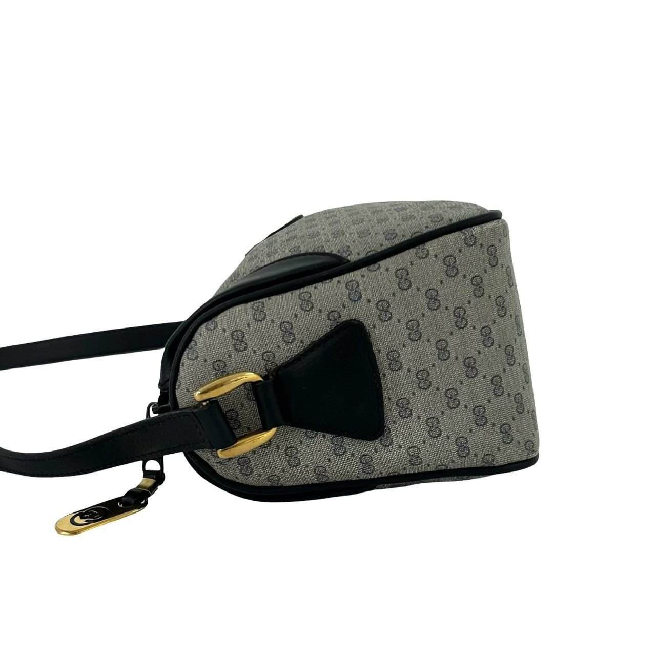 極 美品 GUCCI グッチ オールドグッチ マイクロGG ロゴ 金具 レザー 本