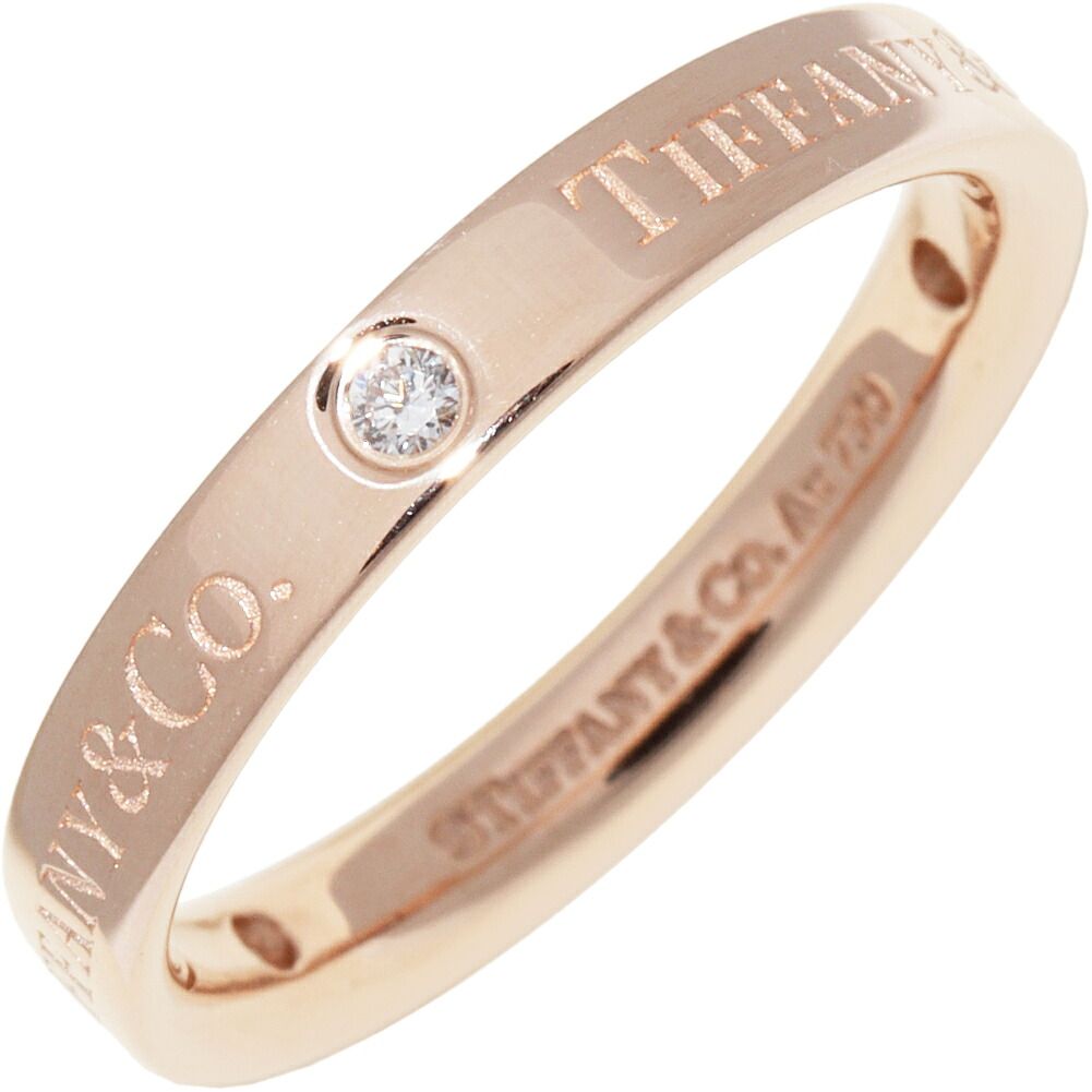 ティファニー 指輪 K18PG ダイヤ3P(0.07ct) T&CO. フラットバンドリング 幅3ミリ 79,695円