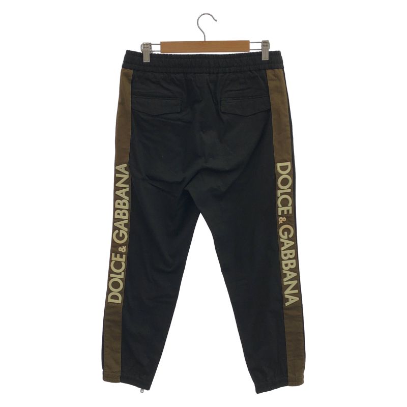 中古】DOLCE＆GABBANA サイドラバーロゴ ジョガーパンツ 48 ブラック