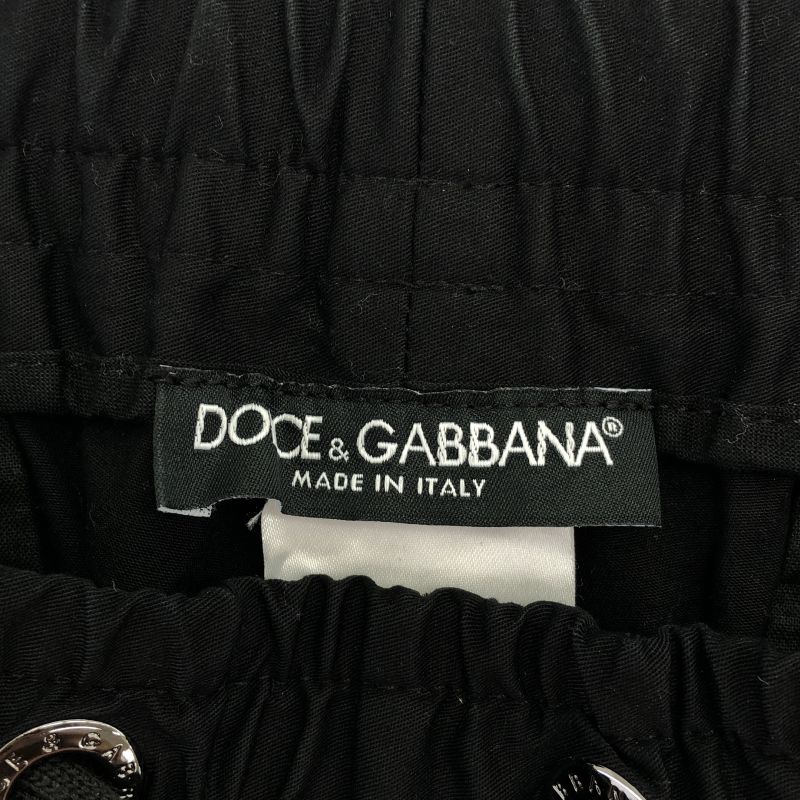 中古】DOLCE＆GABBANA サイドラバーロゴ ジョガーパンツ 48 ブラック