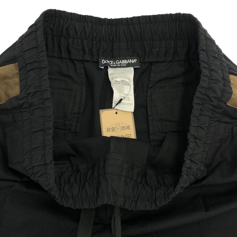 中古】DOLCE＆GABBANA サイドラバーロゴ ジョガーパンツ 48 ブラック