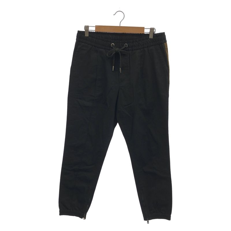 中古】DOLCE＆GABBANA サイドラバーロゴ ジョガーパンツ 48 ブラック