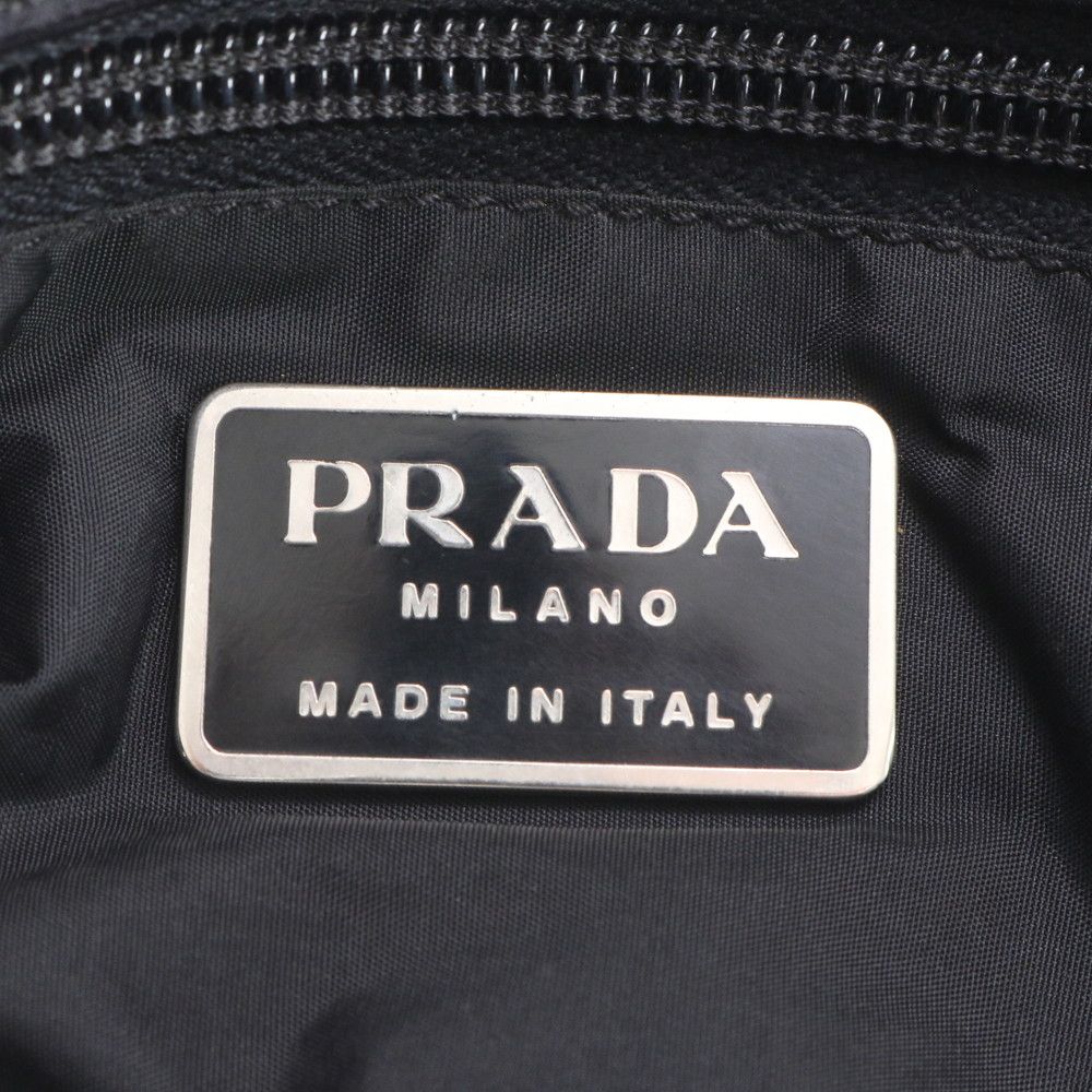 美品 プラダ レザー ナイロン ショルダーバッグ 斜め掛け