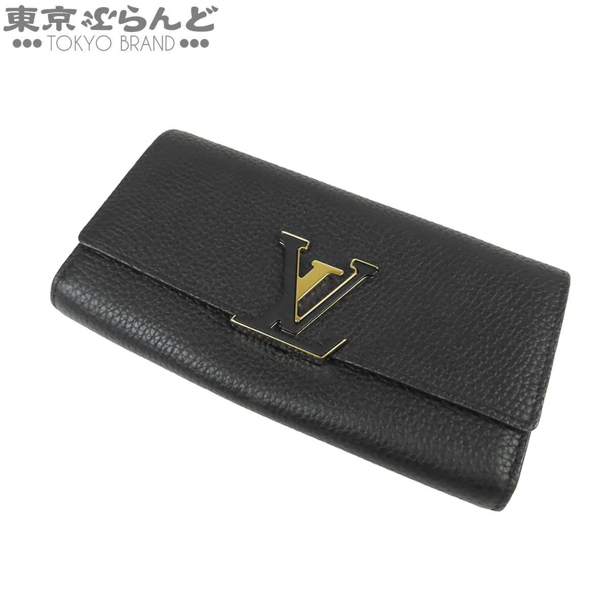 ルイヴィトン LOUIS VUITTON ポルトフォイユ カプシーヌ M61248 ブラック トリヨン ロゴ 長財布 レディース 101887311