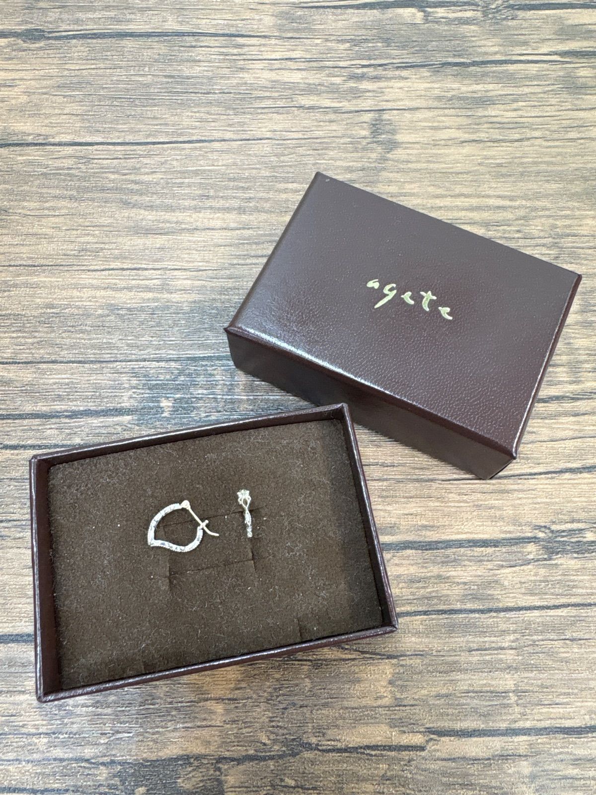 agate アガット SILVER k10 透かしピアス 両耳セット品 送料無料