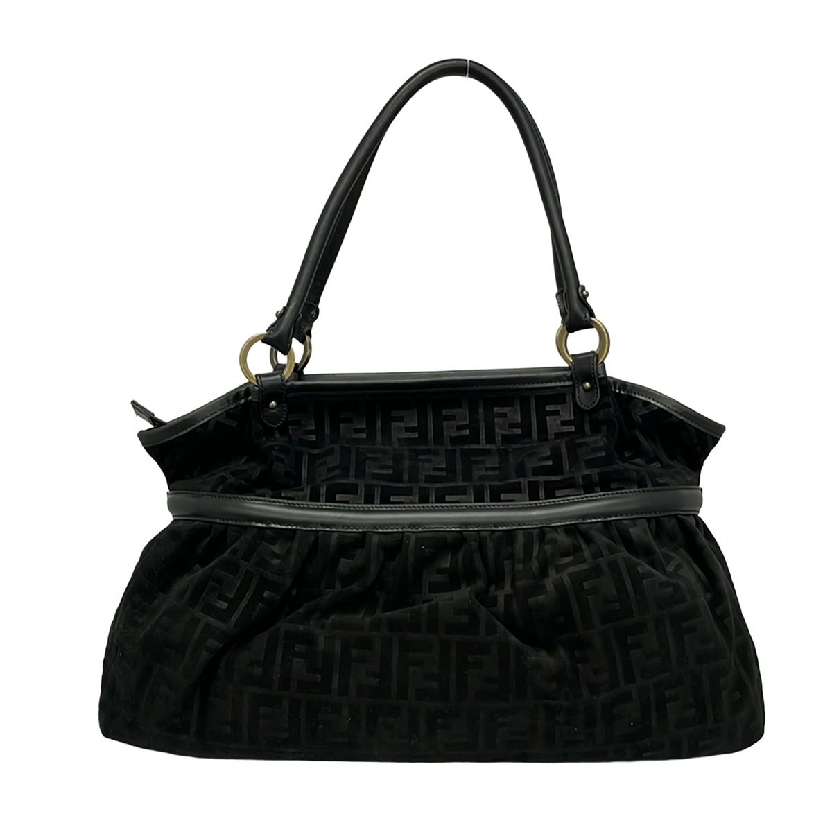 FENDI(フェンディ) ショルダーバッグ ズッカ柄 8BH186 黒 レザー