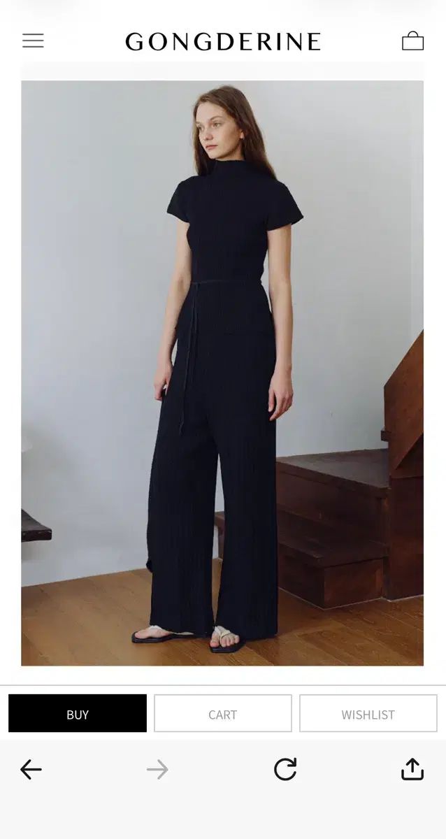 新品) Gongderine Alley プリーツ ニット パンツ ブラック ショート