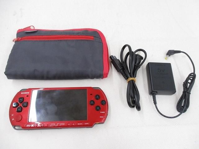 中古品 ゲーム PSP 本体 PSP3000 PSP-3000 レッドブラック 動作品 本体のみ 充電器・ケース付き