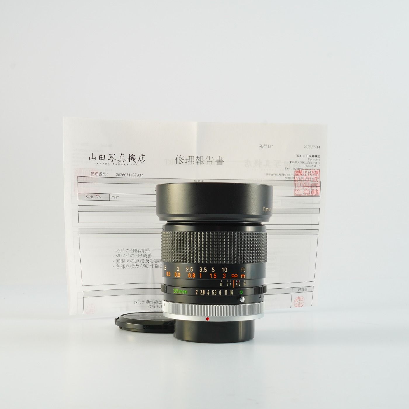 Serviced】 Canon キヤノン FD 35mm F/2 s.s.c. Concave 