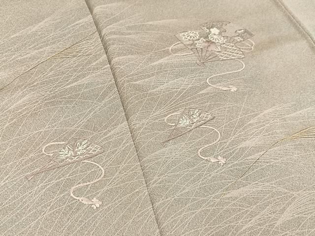 平和屋着物□訪問着 刺繍 扇面花文 金彩 銀糸 正絹 逸品 BAAY3279hj