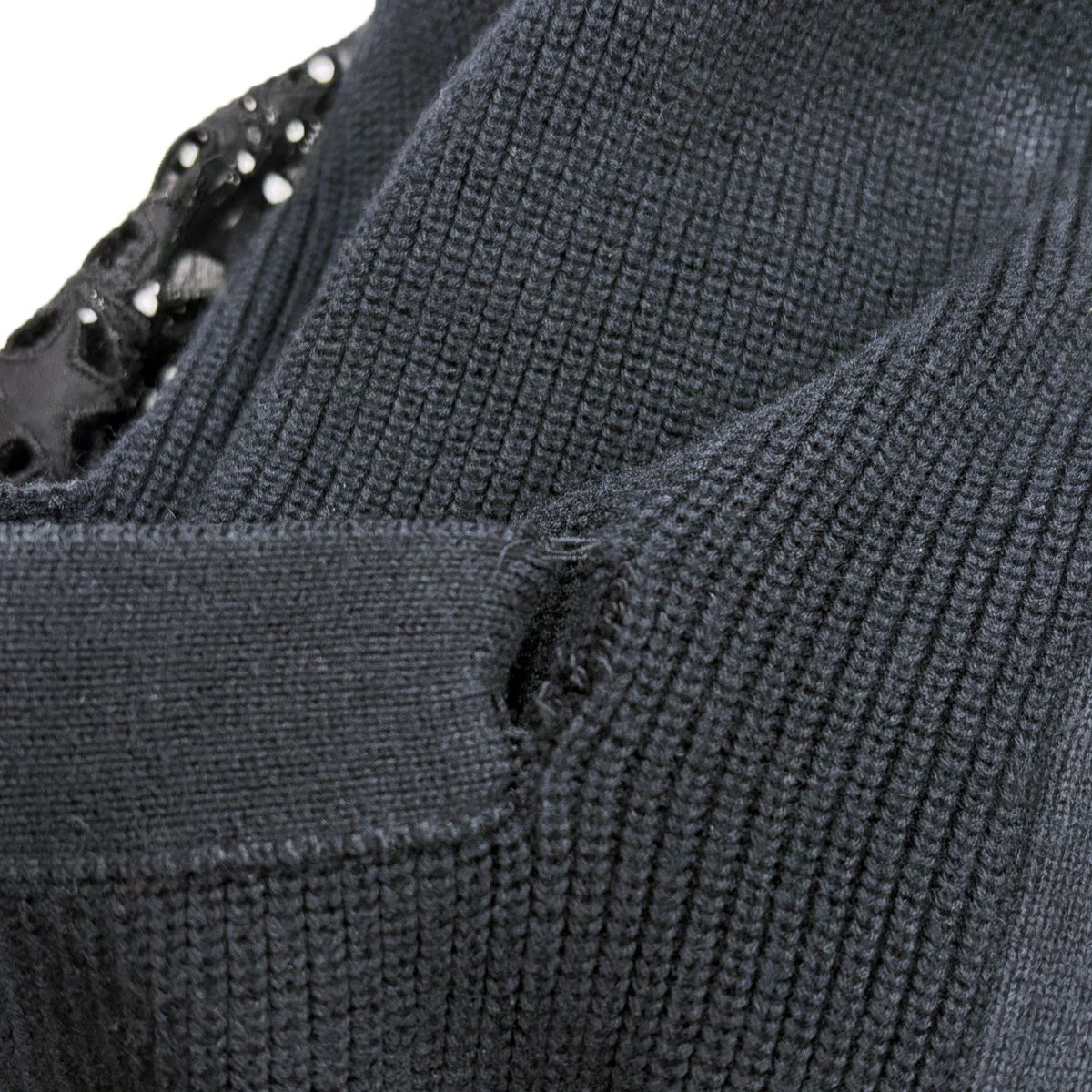 sacai サカイ 16SS スターレースニットカーディガン 16-02437 ブラック