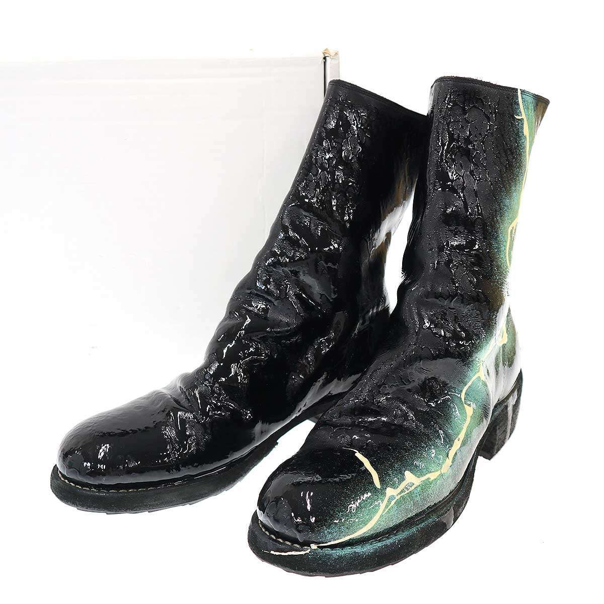 ブーツ　モードペイント GUIDI グイディ HORSE FULL GRAIN ライトニングペンキペイントバック