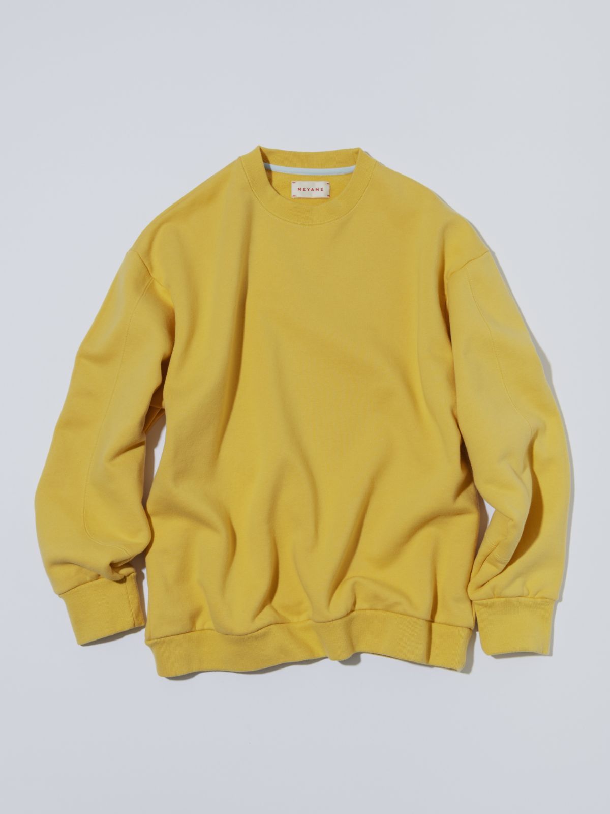 9月下旬発送予定 MEYAME メヤメ SWITCHING PATTERN SWEAT (BRUSHED LINING) MEY-2505 YELLOW スウェット トレーナー