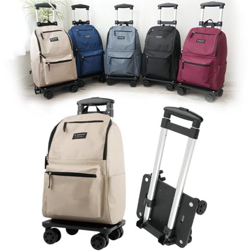 [R・BOOM] 【2WAY・キャリー＆リュック両用】ショッピングカート 4輪 リュックサック 17L 大容量 折りたたみ 静音キャスター 360°回転 取り外し可能 保温 撥水 耐荷重20kg 荷物フック付き 軽量 エコ 買い物カート ショッピングバッグ t