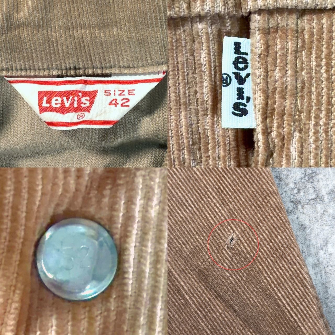 Levi's リーバイス 70505 コーデュロイ ジャケット 42 刻印52 LEVI'S リーバイス 70505 コーデュロイジャケット 42 USA 70's 刻印52