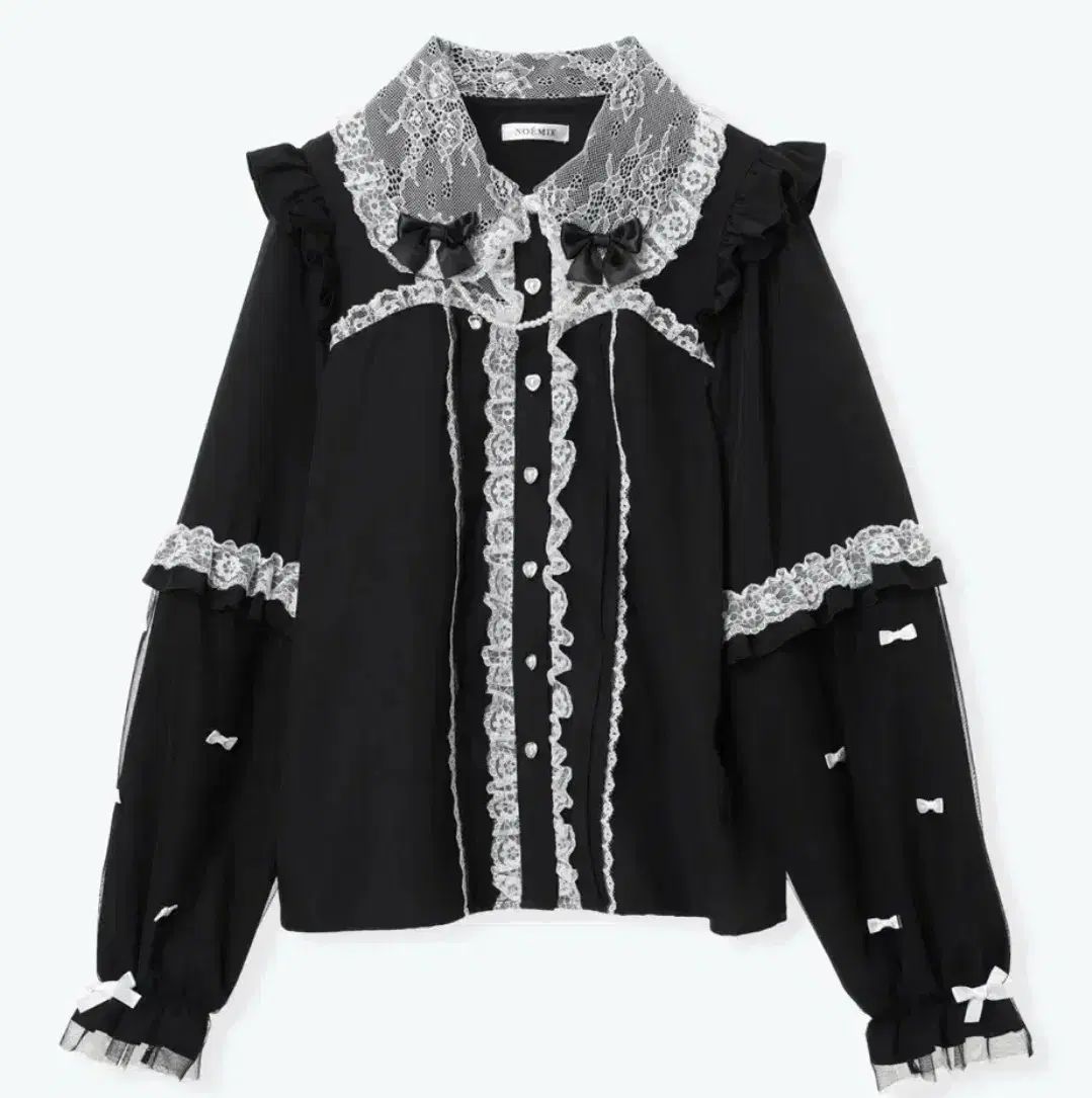 NOEMIE ノエミー チャーム メニ リボン チュール ブラウス ブラック 量産型 地雷系 スナ系 9,235円