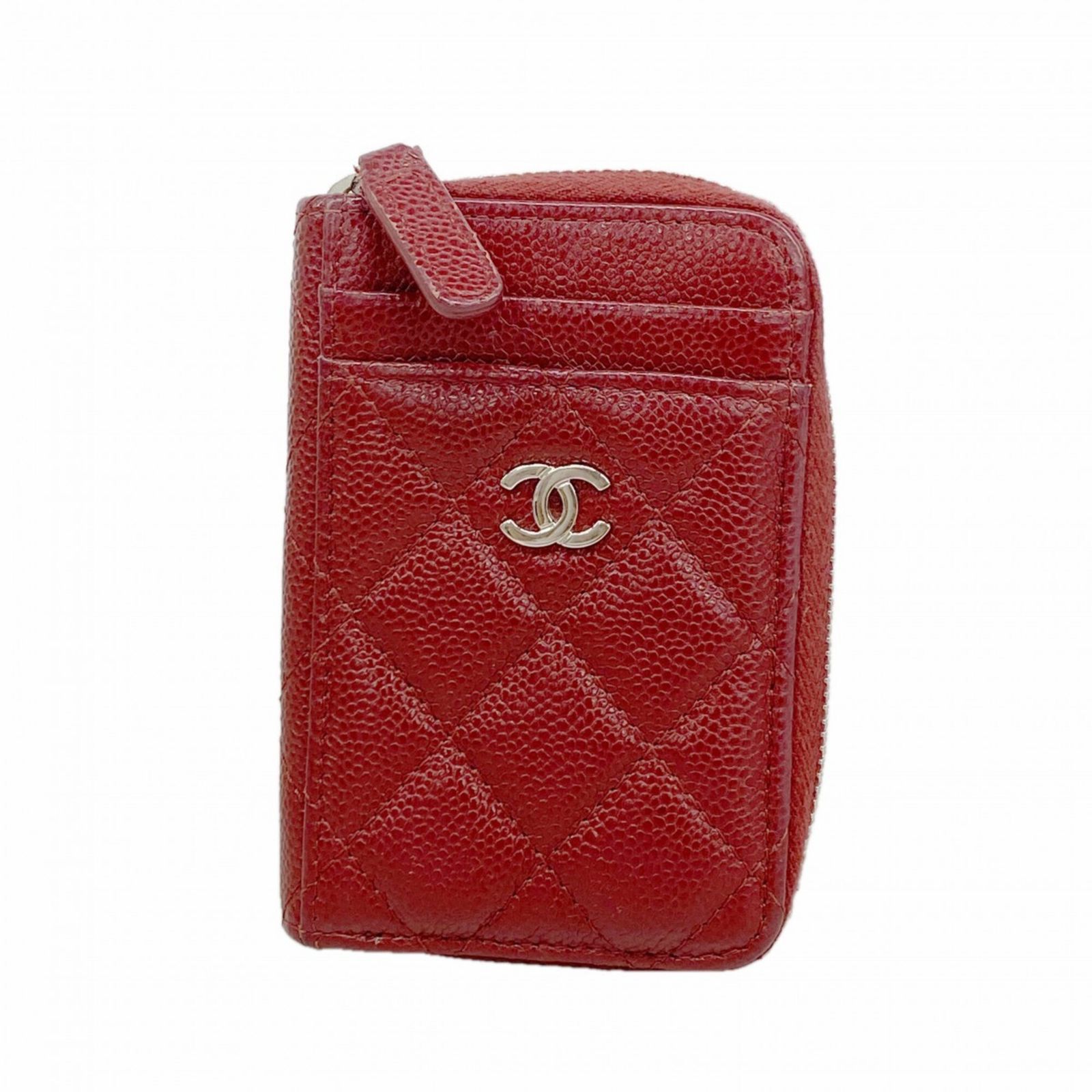 シャネル(Chanel) シャネル 財布・コインケース マトラッセ キャビアスキン ボルドー レディース