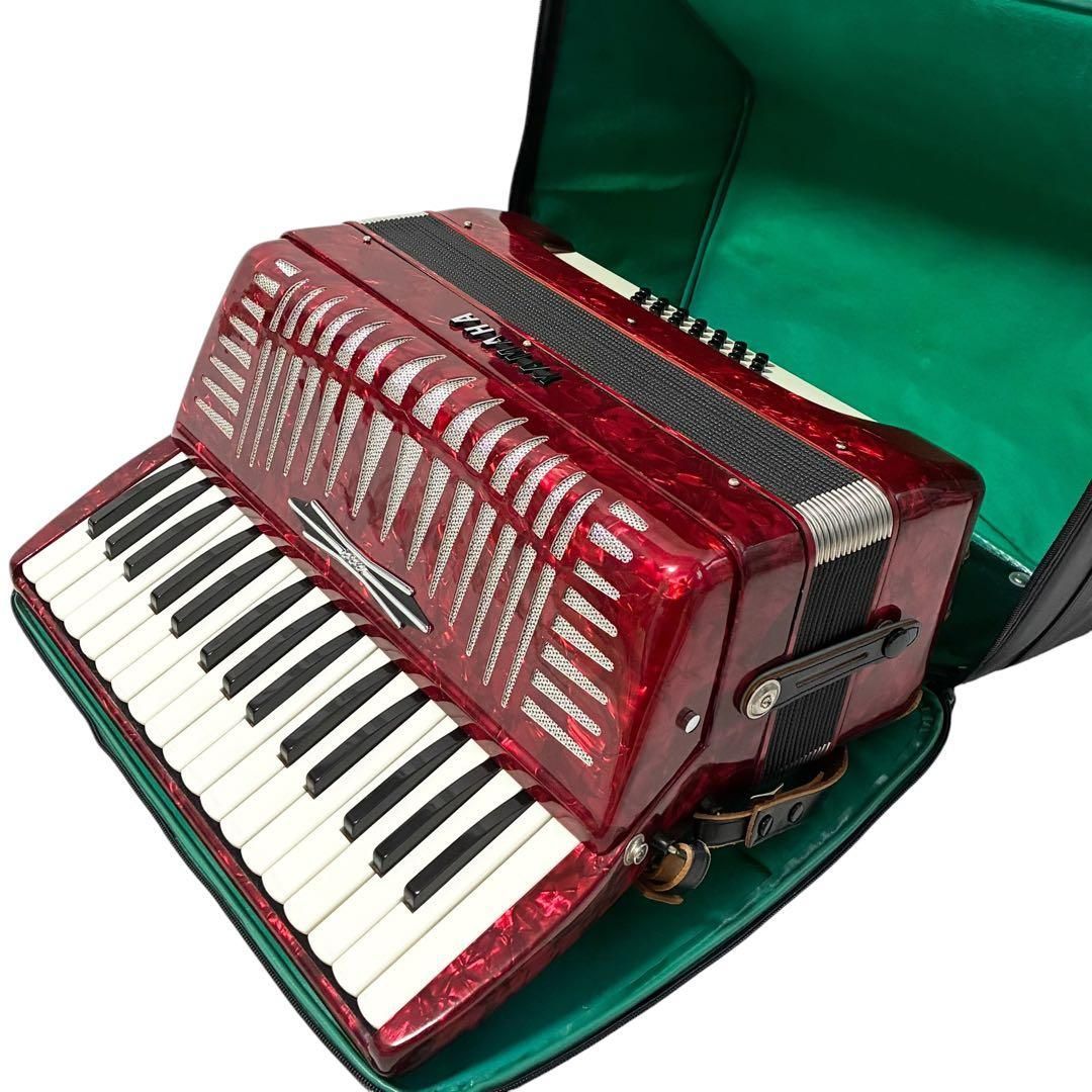 【動作品大幅なメンテ完了品】YAMAHA YA-21アコーディオン YAMAHA ヤマハ アコーディオン YA-21 レッド 32鍵盤 21ベース ケース付
