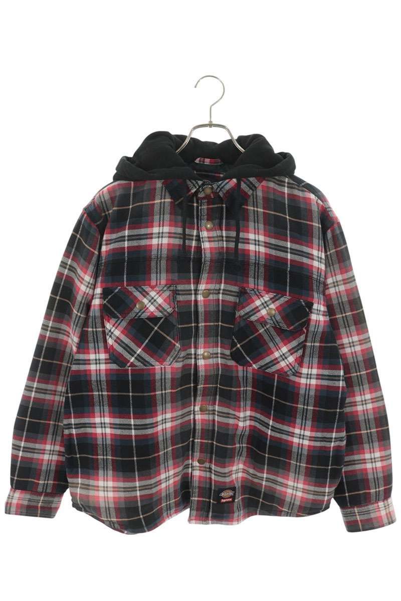 シュプリーム ×ディッキーズ Dickies　  25AW  Dickies Lined Zip Up Hooded Flannel Shirt チェック柄ジップアップフーデッド長袖シャツ メンズ S シュプリーム ×ディッキーズ Dickies 25AW Dickies Lined Zip Up